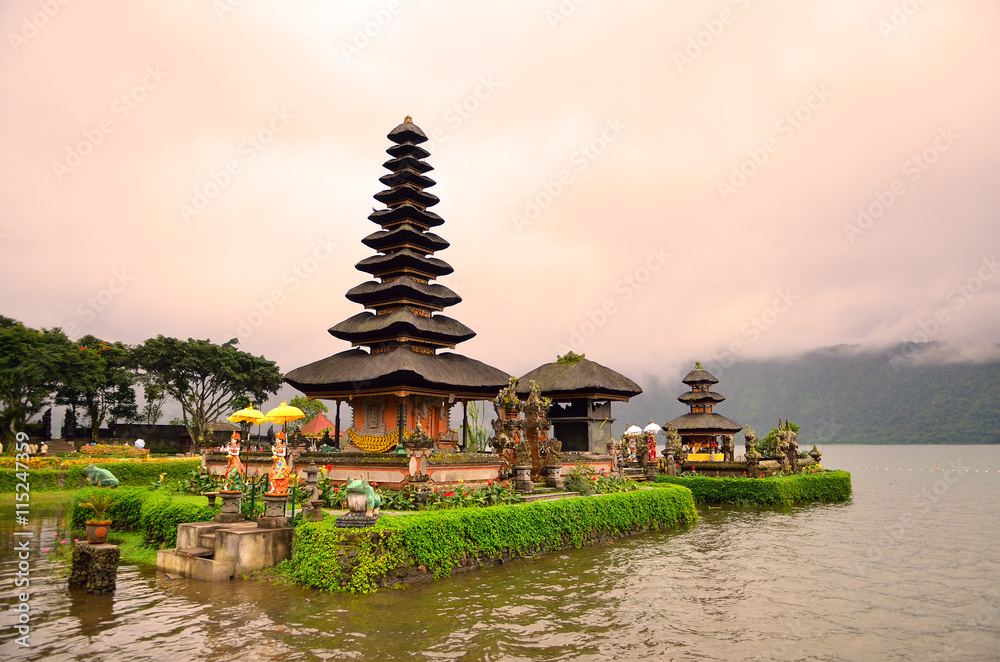 Pura Ulun Danu Bratan, Hindu temple on Bratan lake, Bali, Indonesia.. Pura Ulun Danu Bratan, Hindu temple on Bratan lake, Bali, Indonesia..