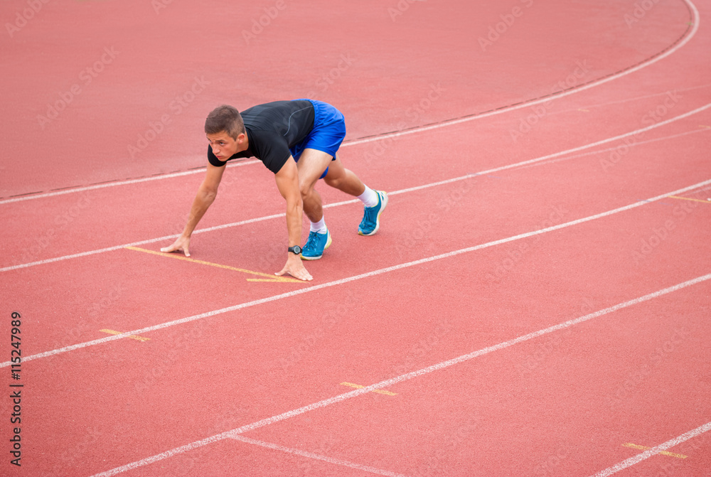 Runner in starting position