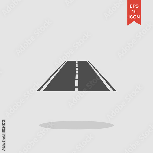 Road icon. Flat
