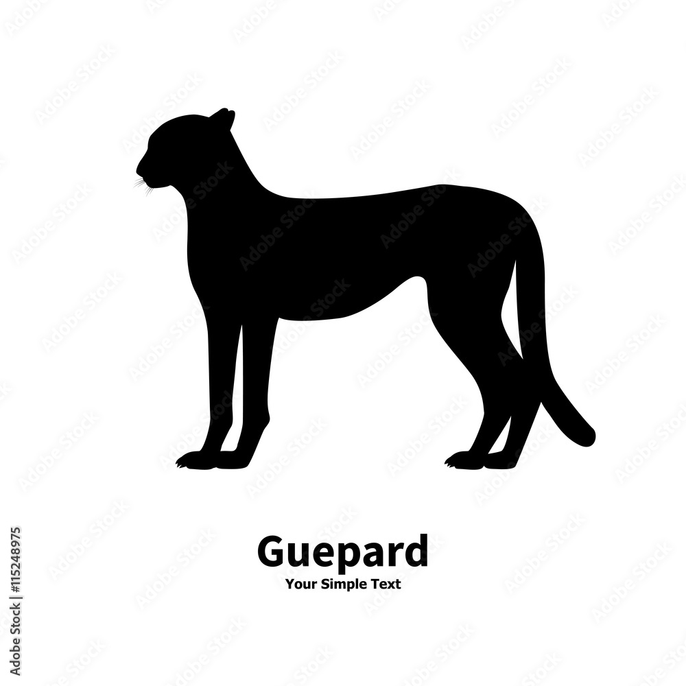 Vector illustration of a silhouette of a cheetah