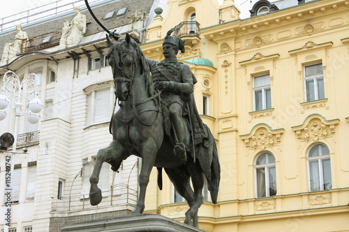 Statue of Josip Jelacic in Zagreb Croatia
