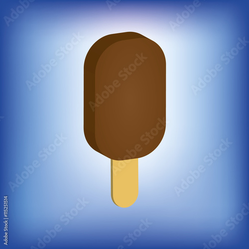 the volume of ice cream on a blue background image. side view