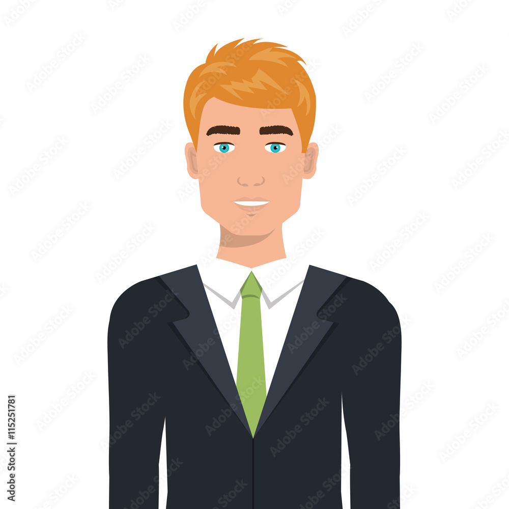 Businessman with elegant suit and tie cartoon, vector illustration graphic. Businessman with elegant suit and tie cartoon, vector illustration graphic.