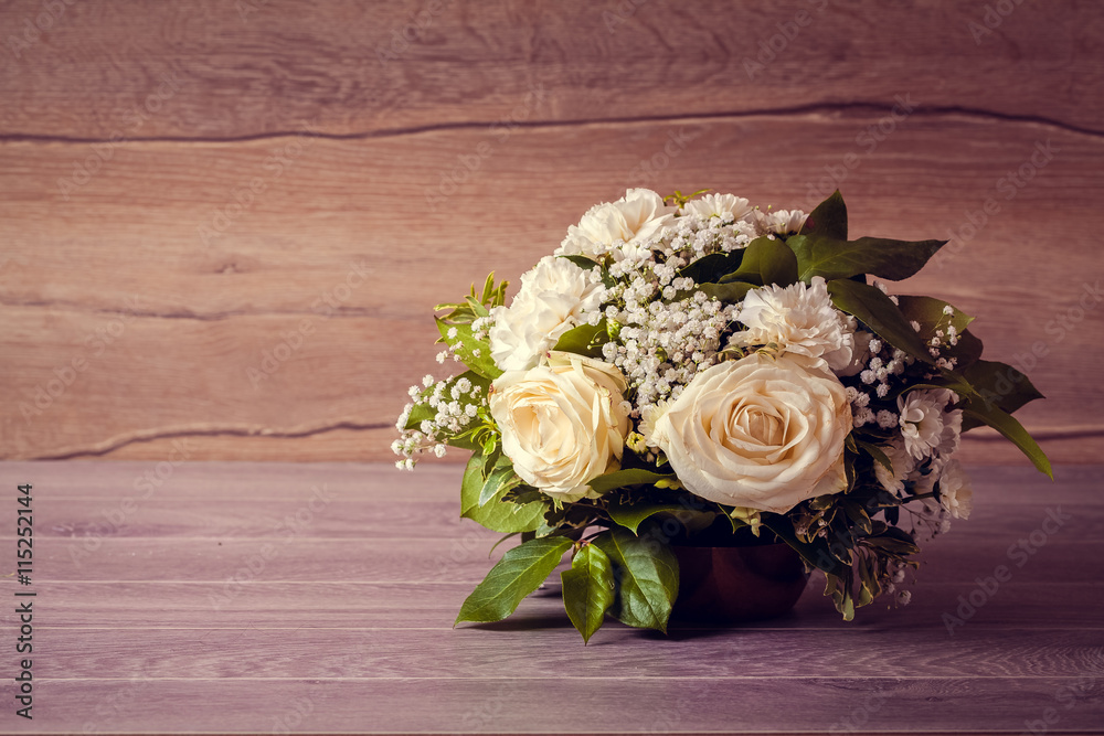 Bouquet of flowers. White Rose. Gift. Wedding. Bouquet of flowers. White Rose. Gift. Wedding.