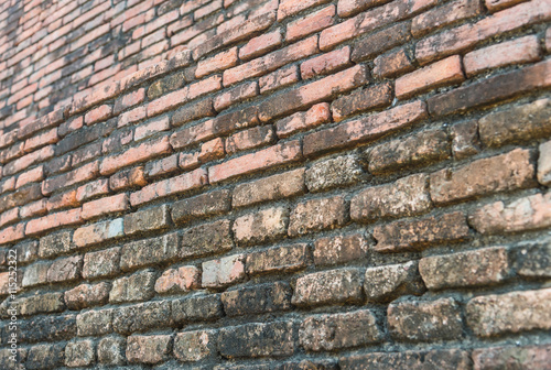 Old brick wall with selective focus