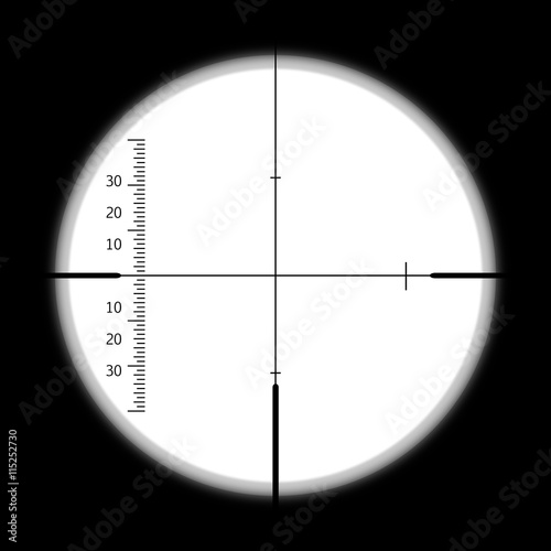 Fotografija The view from the periscope of a submarine on white background.