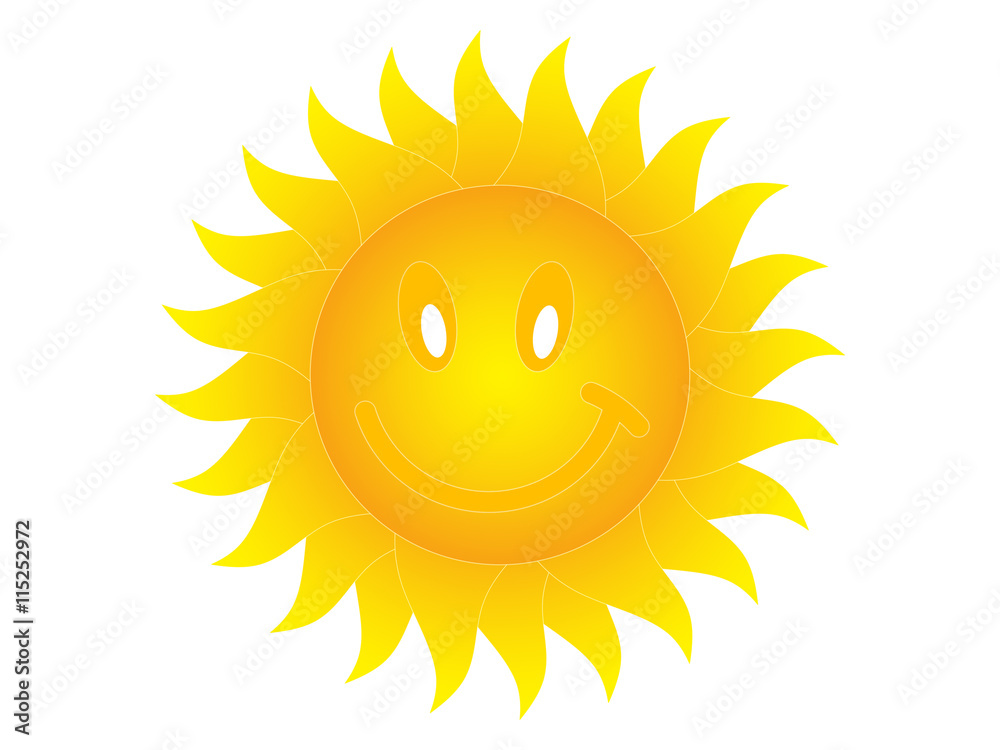 Symbol of the sun on a white background