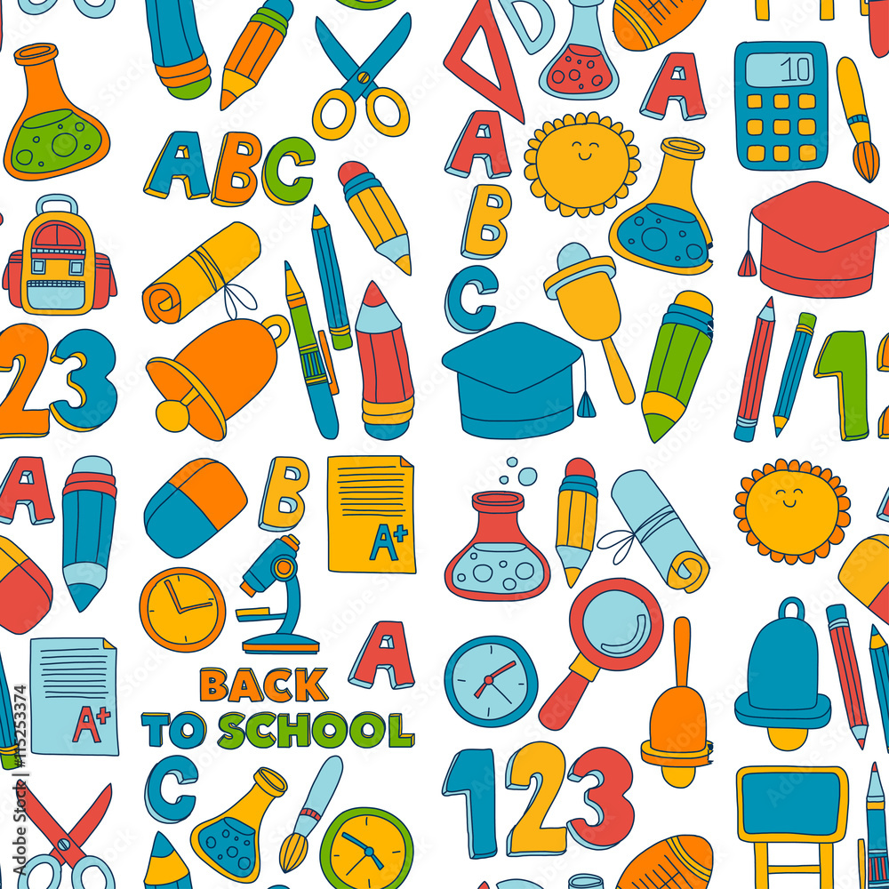 Vector doodle set of education symbols Back to school Vector doodle set of education symbols Back to school