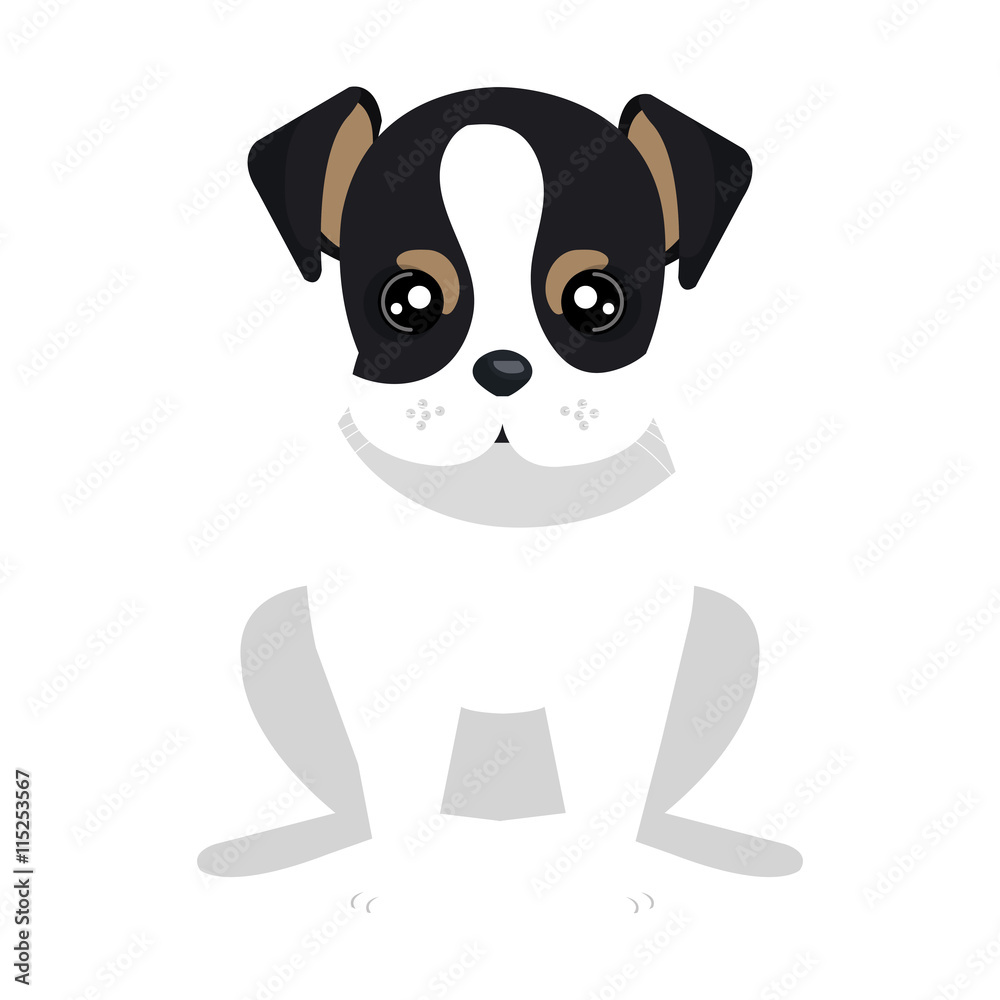 Fototapeta premium Puppy dog face cartoon, vector illustration graphic design.