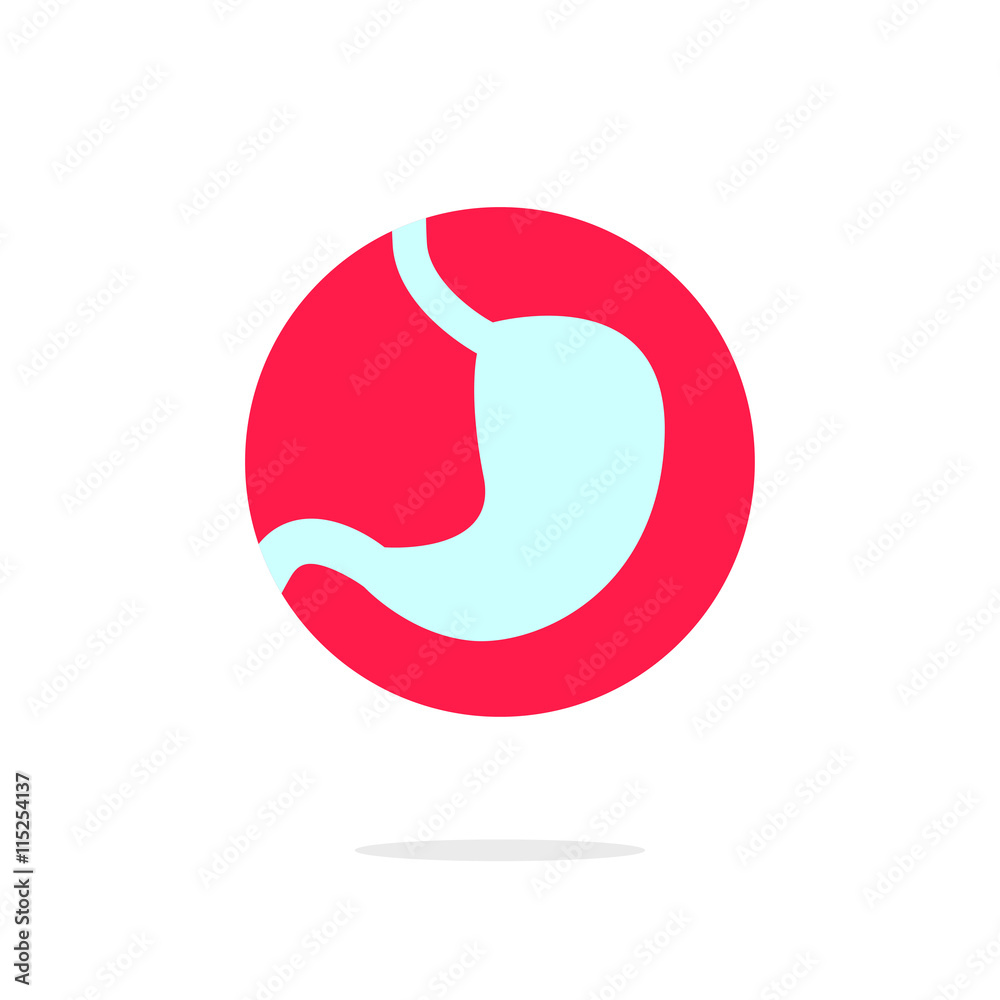 Stomach vector logo icon, concept of medical center emblem, clinic symbol modern flat icon design isolated on white Stomach vector logo icon, concept of medical center emblem, clinic symbol modern flat icon design isolated on white