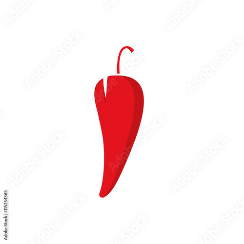 Chili pepper logo vector illustration, spicy food symbol template, hot shape label, flat icon modern design logotype isolated on white