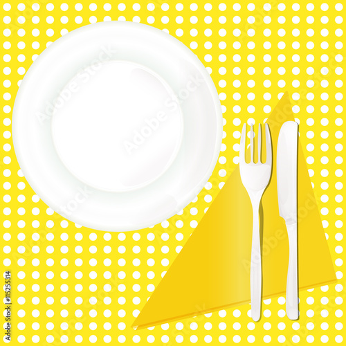 fork knife dinner plate flat table pattern