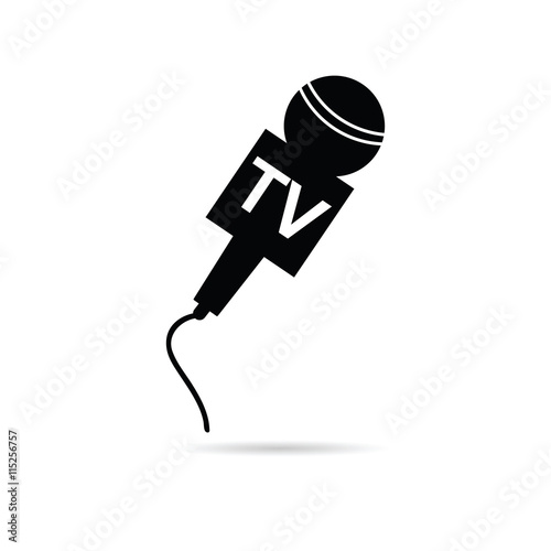 tv microphone in black illustration