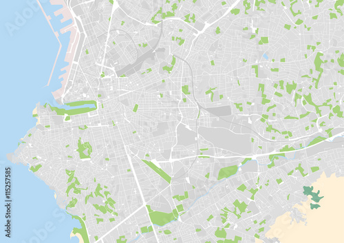 vector city map of Marseille, France