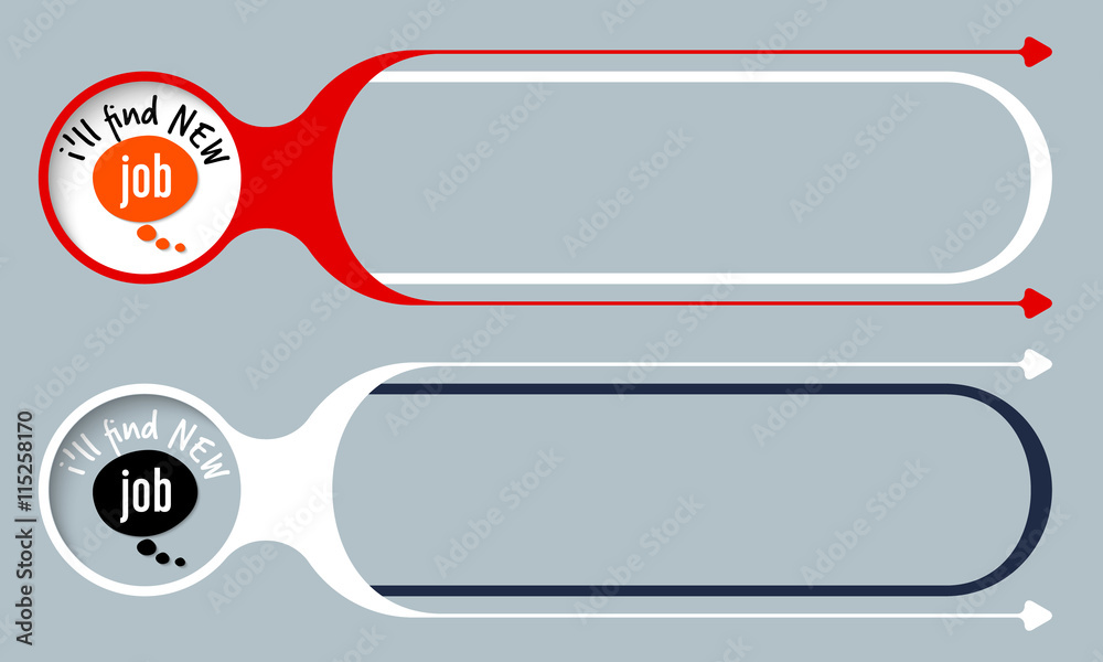 Two vector buttons for your text and the words fill new job Two vector buttons for your text and the words fill new job