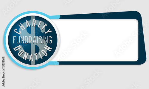 Vector abstract box for your text and the words donation; charit