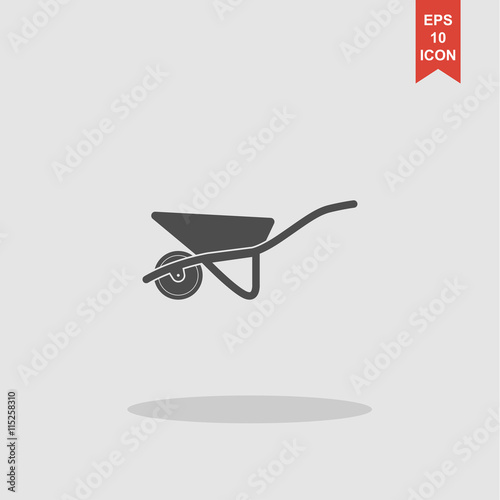 Wheelbarrow cart icon.