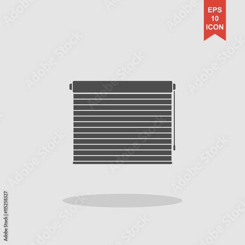 Louvers rolls sign icon. Window blinds or jalousie symbol. Circle flat button with shadow.