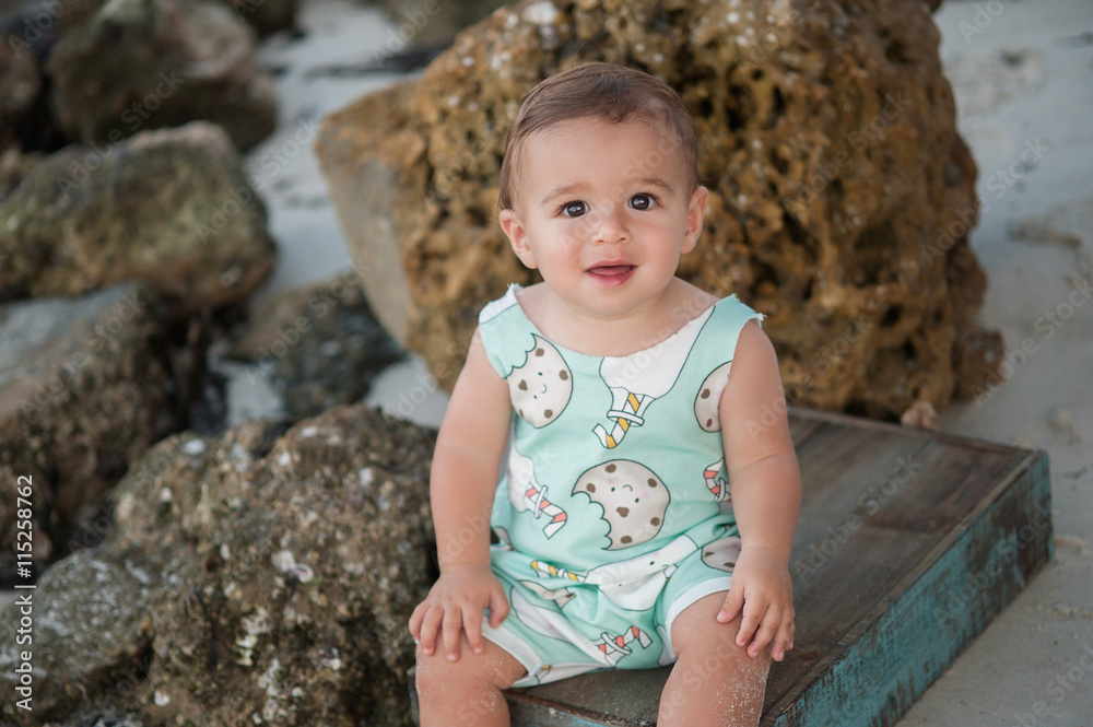 One Year Old Baby Boy at the Beach One Year Old Baby Boy at the Beach