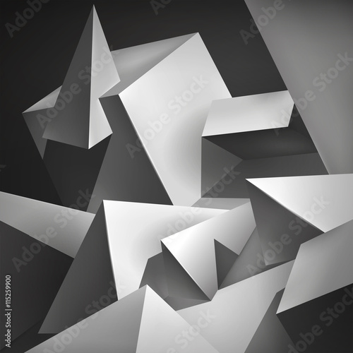 Geometric shapes, a lot of abstract objects, volume triangles and cubes, vector design wallpaper