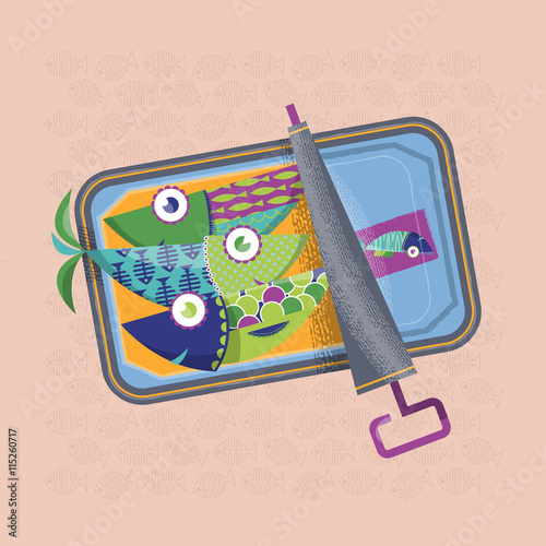 Open can of sardines.