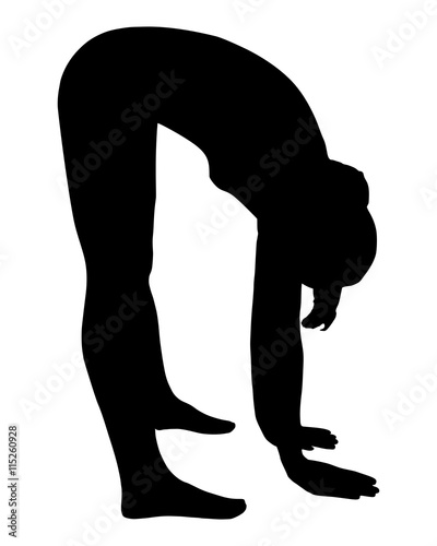 Silhouette einer Frau beim Yoga