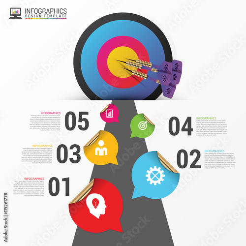 Business path. Timeline infographic template. Vector