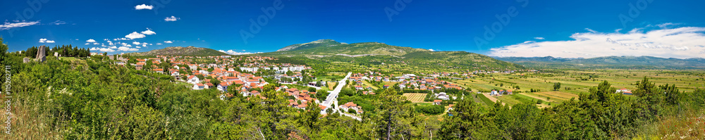 Town of Drnis and Dalmatian inland panorama