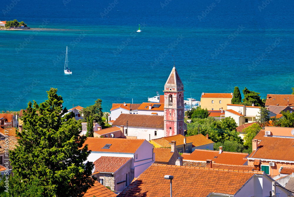 Fototapeta premium Island town of Preko coast view