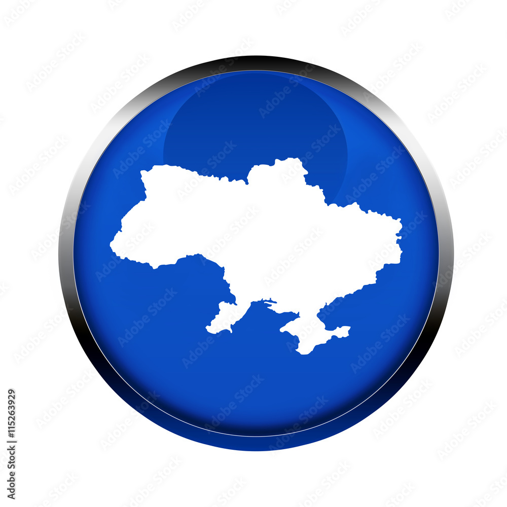 Obraz premium Ukraine map button