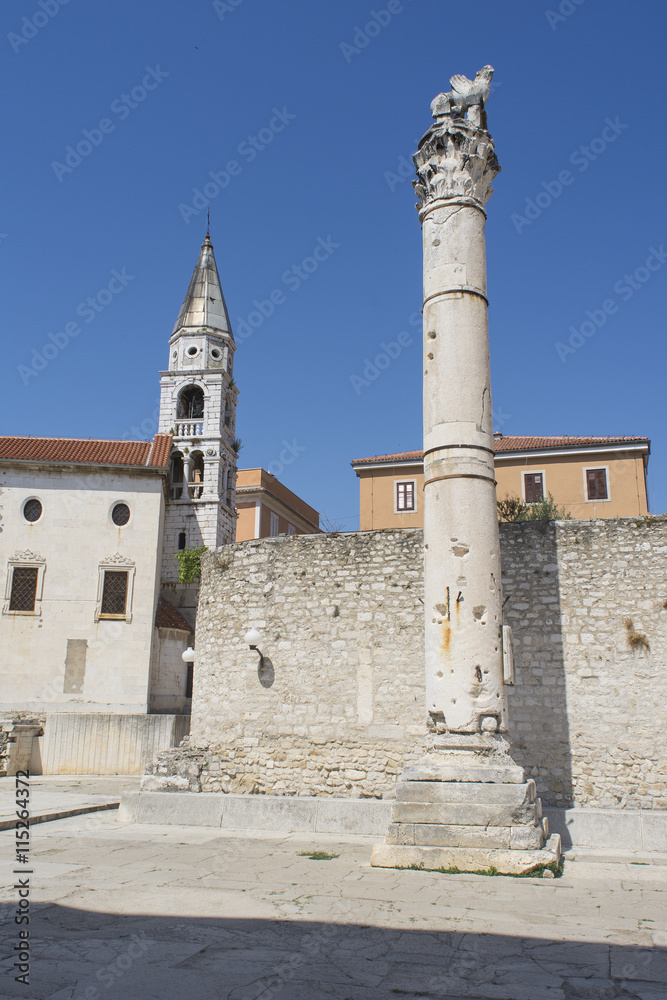 The pillar of shame in Zadar, Croatia,