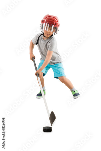 Canvas Print Boy Playing Ice Hockey