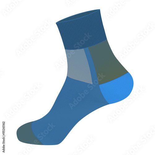Sports elastic socks in vector on a white background.Orthopedic sock in the vector.