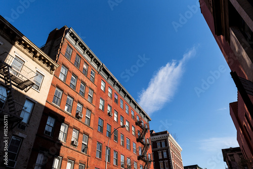 Typical New York City old apartment buildings © harmantasdc