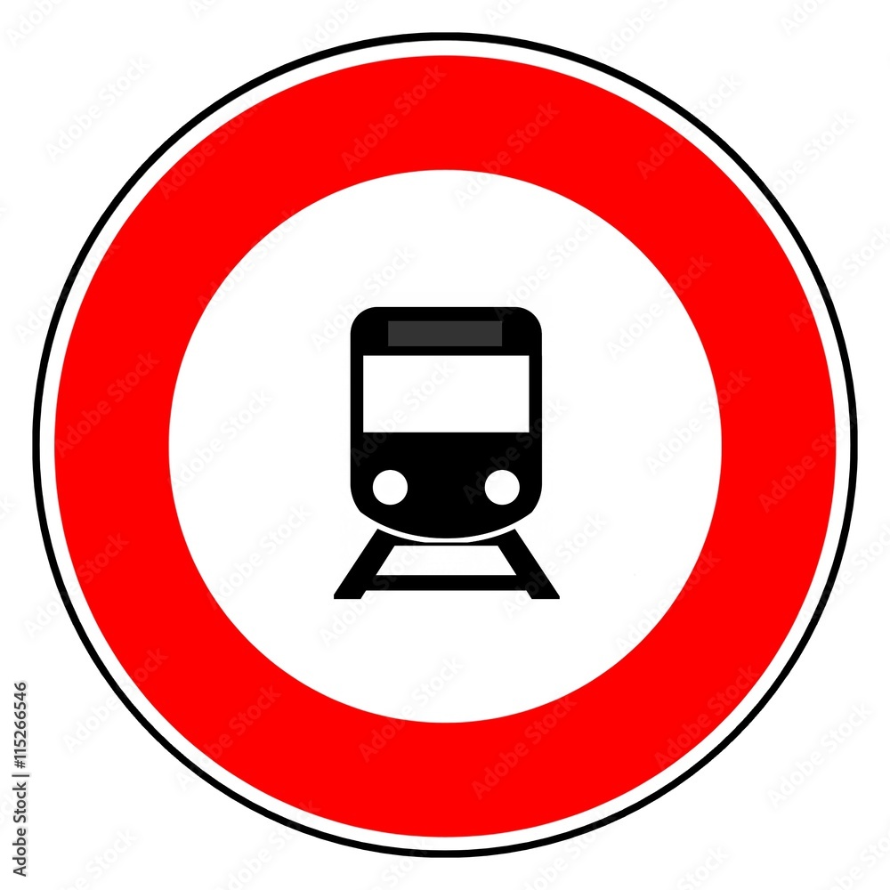 Train dans un panneau de signalisation Train dans un panneau de signalisation