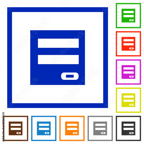 Login panel framed flat icons