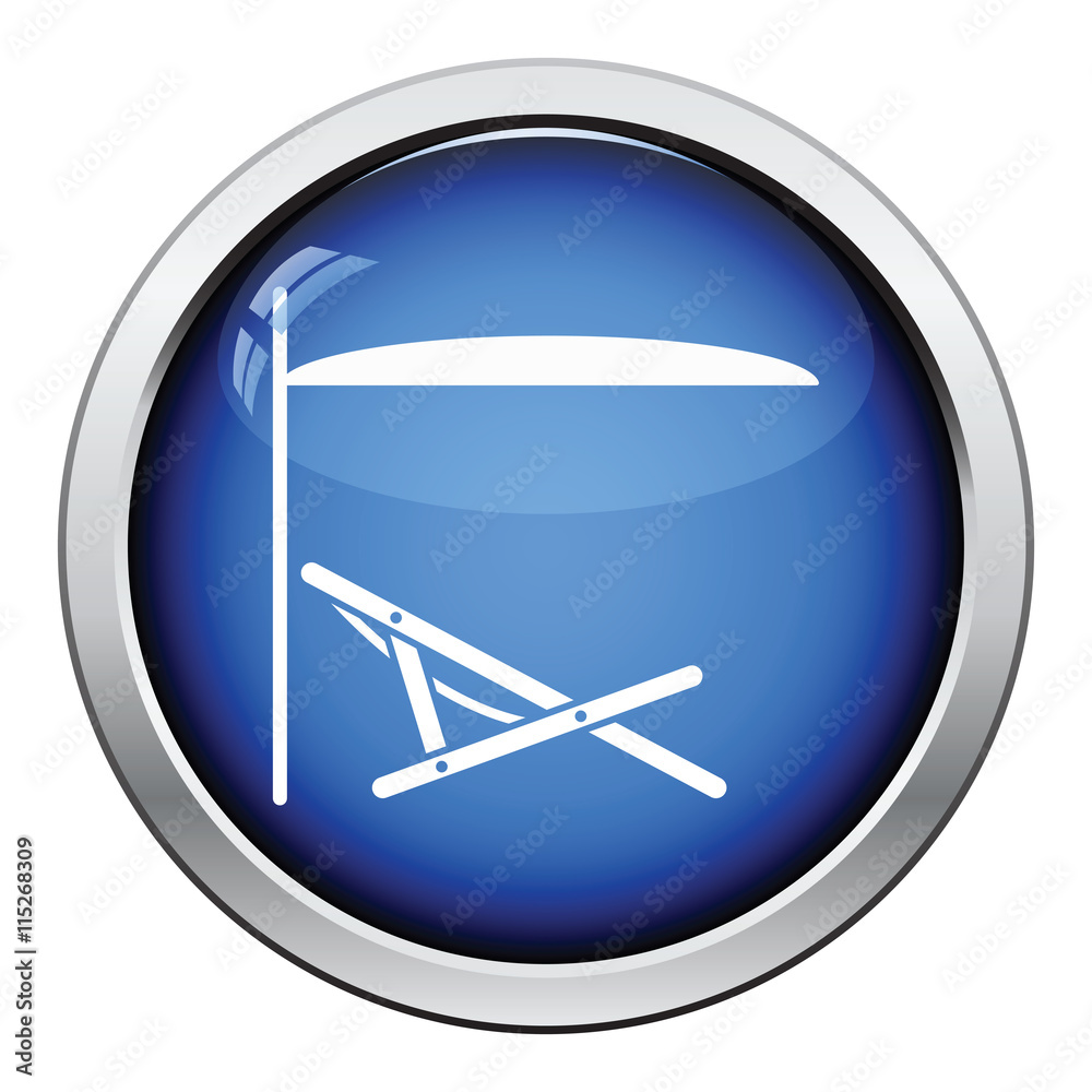 Sea beach recliner with umbrella icon