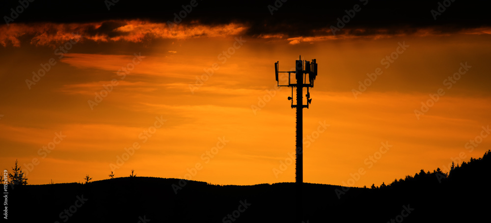 Sunset in evening in Jeseniky mountains Sunset in evening in Jeseniky mountains