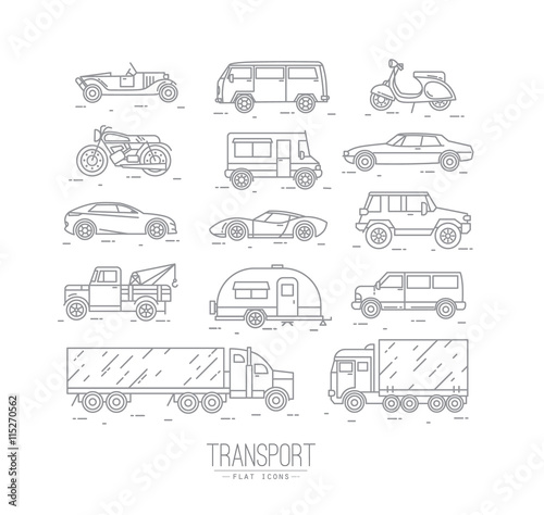 Flat transport icons photo