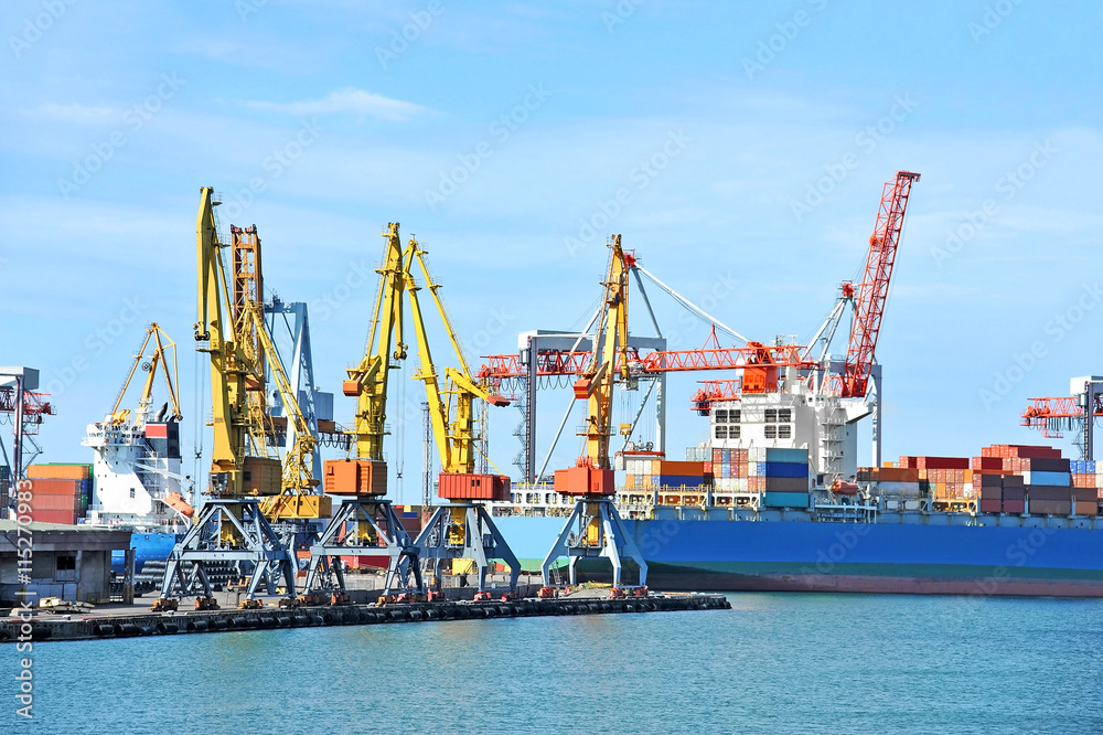 Cargo crane and container ship Cargo crane and container ship