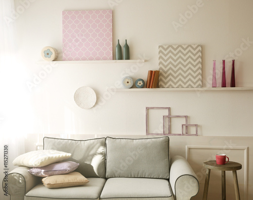 Stylish room interior on wh...