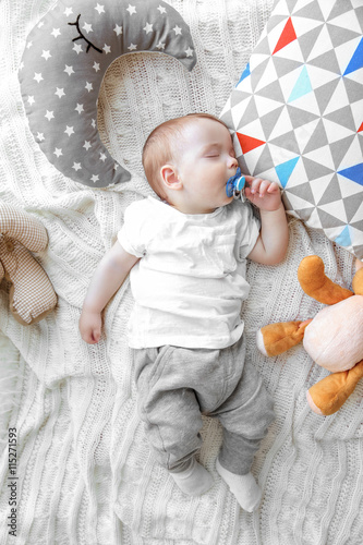 Cute sleeping baby boy