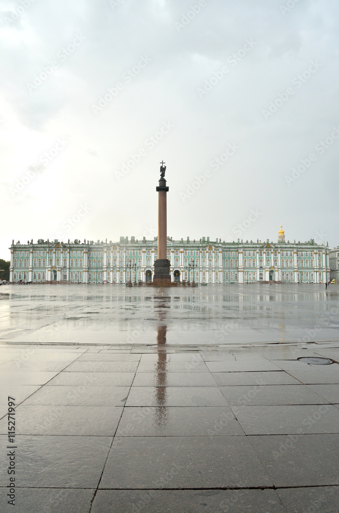 View of Hermitage Museum and Alexander Column.