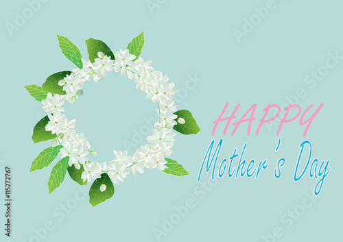 Mother's Day  card  background jasmine and light blue backgound