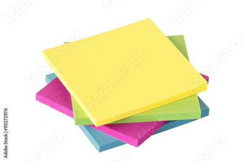 colored notes on white background