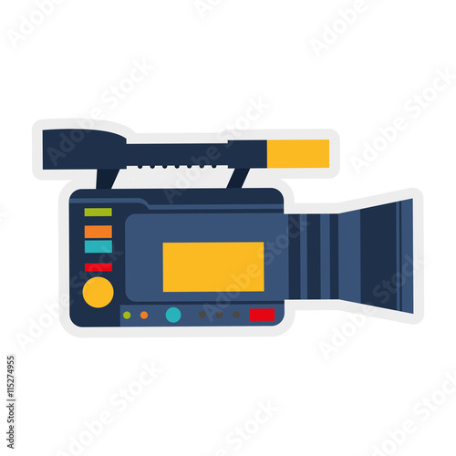 Broadcasting concept represented by videocamera icon. isolated and flat illustration 