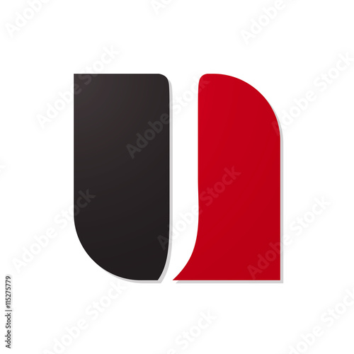 initial letter shape red black