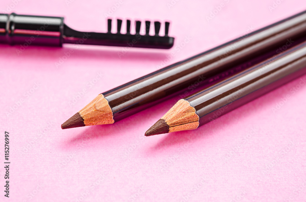 pencil and brush for eyebrows makeup. pencil and brush for eyebrows makeup.