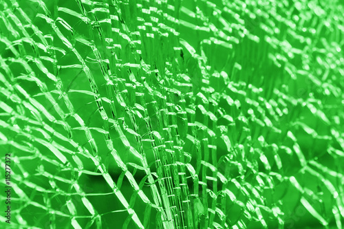 Horizontal broken green ice glass textured backdrop