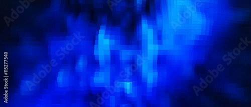 Horizontal vivid blue 3d pixel cube extrude business abstraction © spacedrone808